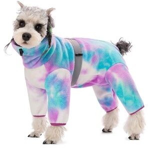 AITOLI Polar Fleece Dog Tie Dye Pajamas Bodysuit/Coat-Size L- BNWOT